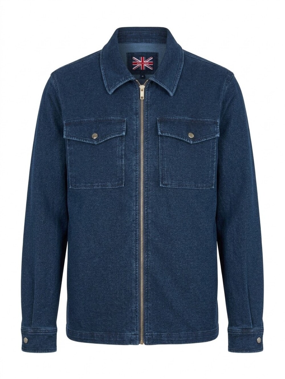 Soul Of London Men's Dark Blue Zip-Front Denim Jacket Sz Medium